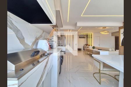 Apartamento à venda com 90m², 1 quarto e 2 vagasDetalhe da Cozinha e Área de Serviço