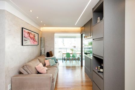 Sala de apartamento à venda com 1 quarto, 49m² em Campo Belo, São Paulo
