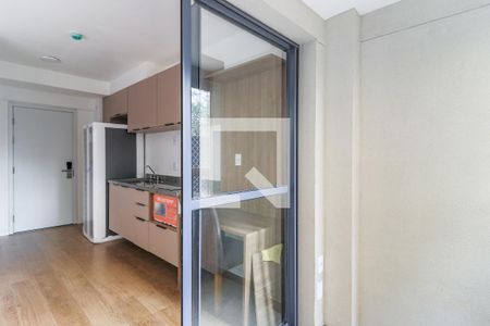 Varanda de kitnet/studio para alugar com 1 quarto, 25m² em Brooklin, São Paulo