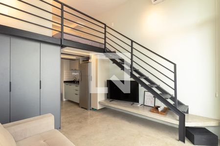 Sala de apartamento para alugar com 1 quarto, 40m² em Indianópolis, São Paulo