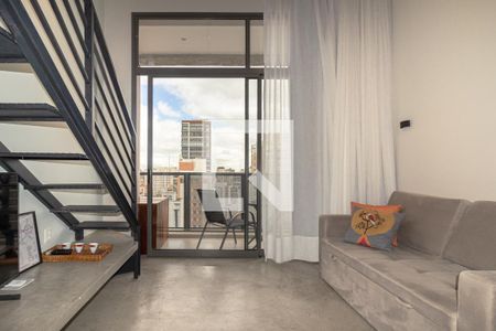 Sala de apartamento para alugar com 1 quarto, 40m² em Indianópolis, São Paulo