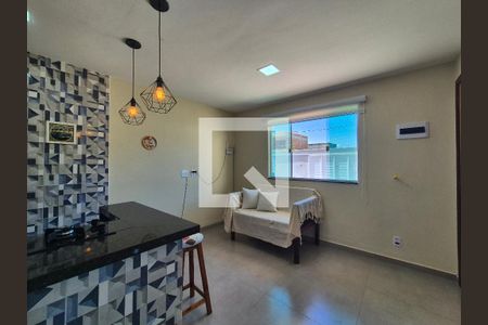 Sala/cozinha de apartamento à venda com 1 quarto, 55m² em Vargem Grande, Rio de Janeiro