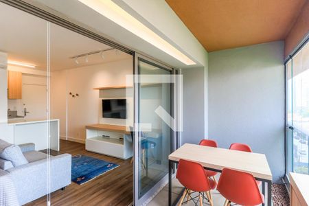 Studio à venda com 42m², 1 quarto e 1 vagaVaranda