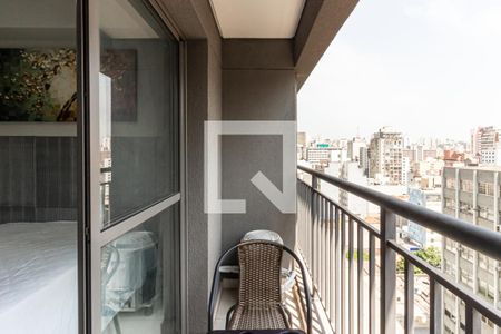 Varanda de kitnet/studio para alugar com 1 quarto, 21m² em República, São Paulo