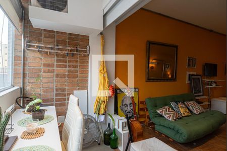 Varanda da Sala/Quarto de kitnet/studio para alugar com 1 quarto, 39m² em Consolação, São Paulo