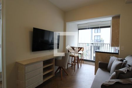 Sala/Cozinha de apartamento para alugar com 1 quarto, 29m² em Indianópolis, São Paulo