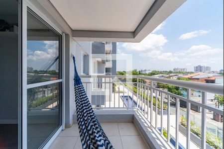 Varanda da Sala de apartamento à venda com 2 quartos, 65m² em Vila Eldízia, Santo André