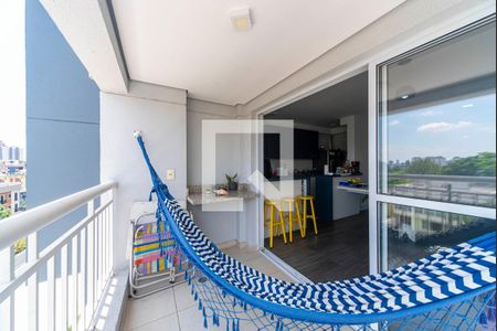 Varanda da Sala de apartamento à venda com 2 quartos, 65m² em Vila Eldízia, Santo André