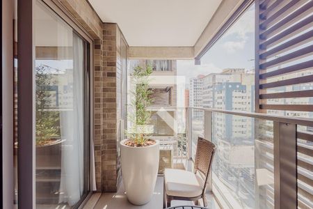 Varanda Sala de apartamento para alugar com 1 quarto, 38m² em Jardim Paulista, São Paulo