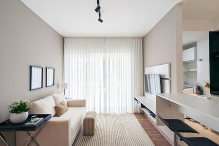 Sala de apartamento para alugar com 1 quarto, 52m² em Santo Amaro, São Paulo