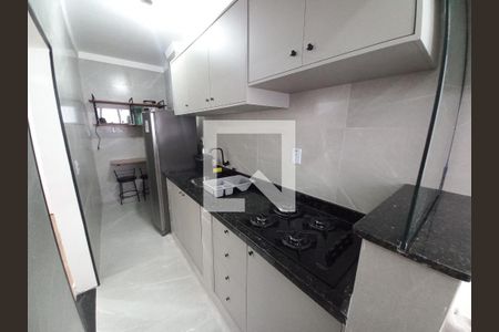 Cozinha de apartamento para alugar com 1 quarto, 35m² em Centro, São Vicente