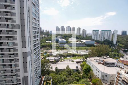 Vista da Varanda da Sala/Cozinha de kitnet/studio para alugar com 1 quarto, 40m² em Panamby, São Paulo