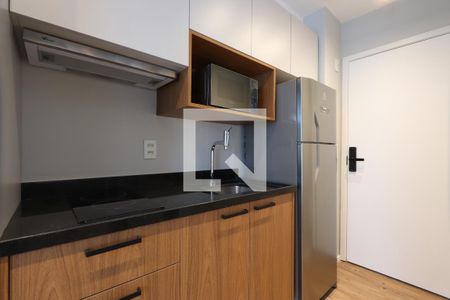Cozinha de kitnet/studio para alugar com 1 quarto, 27m² em Bela Vista, São Paulo