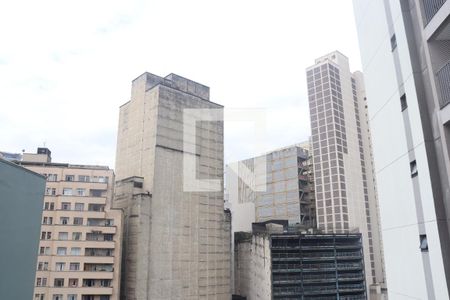 Vista da Varanda da Sala/Cozinha de kitnet/studio à venda com 1 quarto, 29m² em Bela Vista, São Paulo