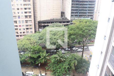 Vista da Varanda da Sala/Cozinha de kitnet/studio à venda com 1 quarto, 29m² em Bela Vista, São Paulo