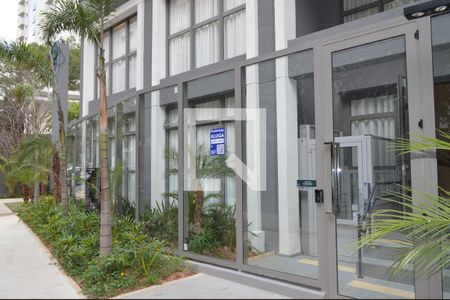 Studio para alugar com 24m², 1 quarto e sem vagaFachada + Plaquinha