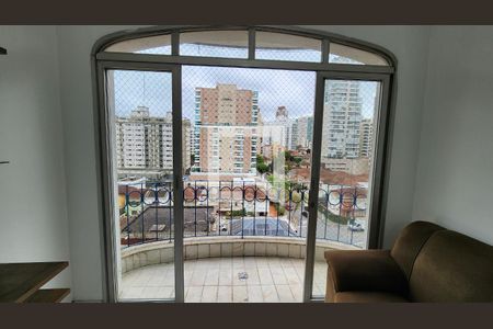 Vista da Sala de apartamento para alugar com 1 quarto, 70m² em Boqueirão, Santos