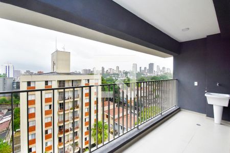 Varanda Sala/Cozinha de kitnet/studio à venda com 1 quarto, 34m² em Cerqueira César, São Paulo