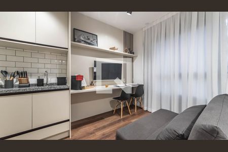 Studio - Sala de kitnet/studio para alugar com 1 quarto, 30m² em Brooklin Paulista, São Paulo