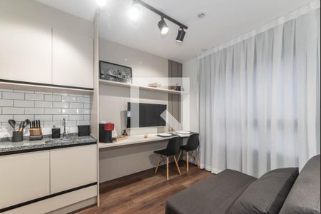 Studio - Sala de kitnet/studio para alugar com 1 quarto, 30m² em Brooklin Paulista, São Paulo