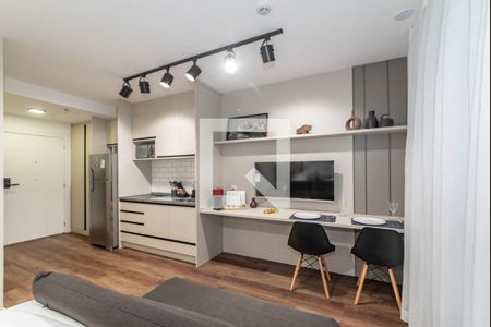 Studio - Sala de kitnet/studio para alugar com 1 quarto, 30m² em Brooklin Paulista, São Paulo
