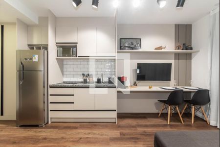 Studio - Sala de kitnet/studio para alugar com 1 quarto, 30m² em Brooklin Paulista, São Paulo