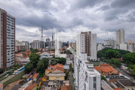 Sala/Cozinha - VIsta de apartamento para alugar com 1 quarto, 52m² em Sumaré, São Paulo