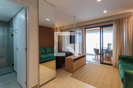 Sala/Cozinha de kitnet/studio para alugar com 1 quarto, 42m² em Indianópolis, São Paulo