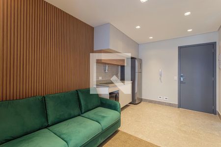 Sala/Cozinha de kitnet/studio para alugar com 1 quarto, 42m² em Indianópolis, São Paulo