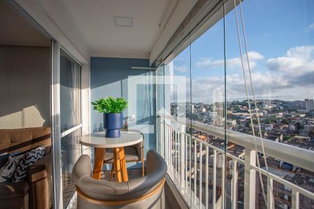 Varanda da sala  de apartamento para alugar com 2 quartos, 59m² em Conceição, Diadema