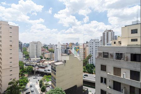 Vista da Varanda da Sala/Quarto de kitnet/studio à venda com 1 quarto, 24m² em Bela Vista, São Paulo