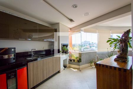 Varanda gourmet/Hall social privativo de apartamento à venda com 4 quartos, 232m² em Vila Assunção, Santo André