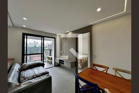 Sala de apartamento para alugar com 1 quarto, 40m² em Brooklin, São Paulo