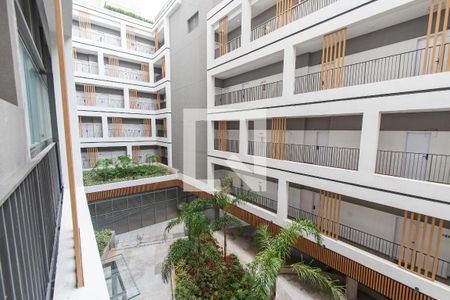 Varanda da sala de apartamento à venda com 1 quarto, 26m² em Vila Mariana, São Paulo