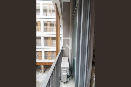 Varanda da sala de apartamento à venda com 1 quarto, 26m² em Vila Mariana, São Paulo