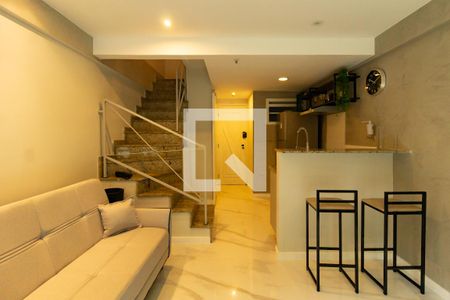 Detalhe da sala  de apartamento à venda com 1 quarto, 58m² em Lagoa, Rio de Janeiro