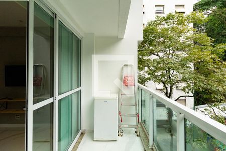 Varanda da sala  de apartamento à venda com 1 quarto, 58m² em Lagoa, Rio de Janeiro