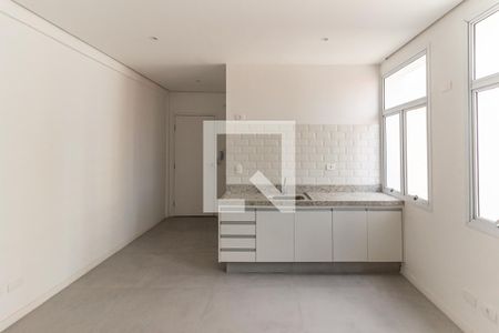 Sala e Cozinha de kitnet/studio para alugar com 1 quarto, 36m² em Campos Elíseos, São Paulo