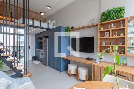 Sala  de kitnet/studio à venda com 1 quarto, 37m² em Indianópolis, São Paulo