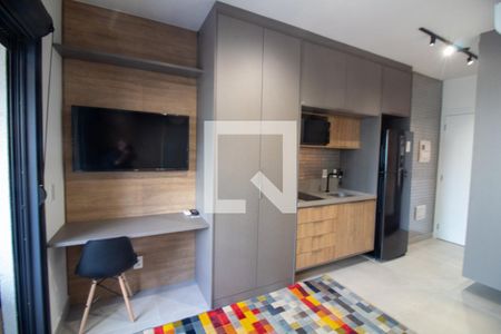 Sala / Quarto - Studio de kitnet/studio para alugar com 1 quarto, 29m² em Campo Belo, São Paulo