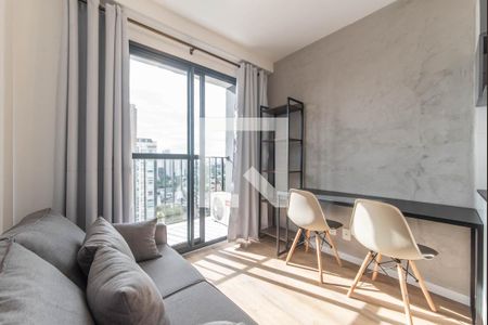 Sala - Cozinha Integrada de apartamento para alugar com 1 quarto, 26m² em Campo Belo, São Paulo