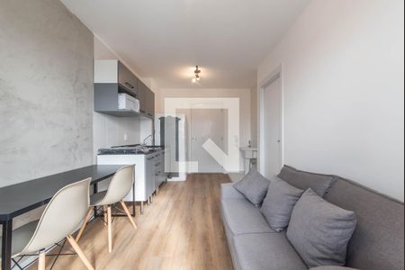 Sala - Cozinha Integrada de apartamento para alugar com 1 quarto, 26m² em Campo Belo, São Paulo
