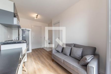 Sala - Cozinha Integrada de apartamento para alugar com 1 quarto, 26m² em Campo Belo, São Paulo