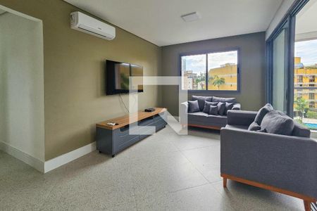 Sala de apartamento para alugar com 3 quartos, 115m² em Jardim Tres Marias, Guarujá
