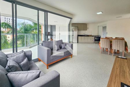 Sala de apartamento para alugar com 3 quartos, 115m² em Jardim Tres Marias, Guarujá