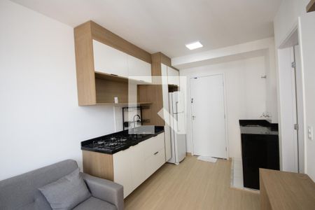 Sala e Cozinha  de kitnet/studio para alugar com 1 quarto, 29m² em Parque Vitoria, São Paulo