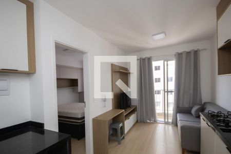 Sala e Cozinha  de kitnet/studio para alugar com 1 quarto, 29m² em Parque Vitoria, São Paulo
