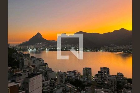 Vista da Sala - Ao entardecer de apartamento à venda com 4 quartos, 279m² em Lagoa, Rio de Janeiro