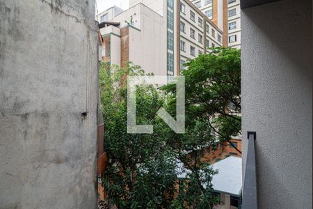 Vista da Varanda da Sala/Quarto de kitnet/studio à venda com 1 quarto, 20m² em Bela Vista, São Paulo
