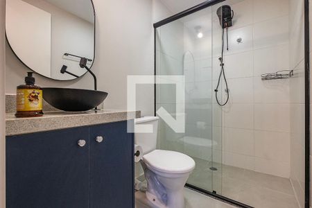 Banheiro de kitnet/studio à venda com 1 quarto, 25m² em Pinheiros, São Paulo